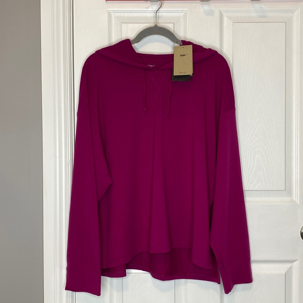 NIKE Dri-Fit Berry Pink Yoga Hoodie Loose Fit‎ Athleisure NWT Size L - Picture 5 of 16